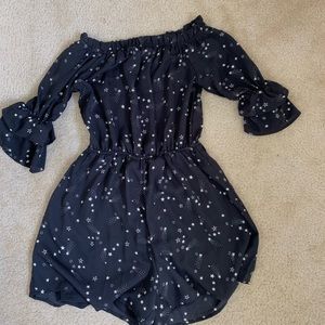 Black and white stars romper.